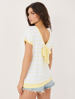 Jasnożółta bawełniana bluzka w paski