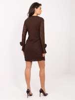 Czekoladowa mini sukienka z ozdobnymi różami