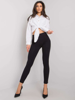Schwarze Baumwollleggings mit Streifen Caroline RUE PARIS.