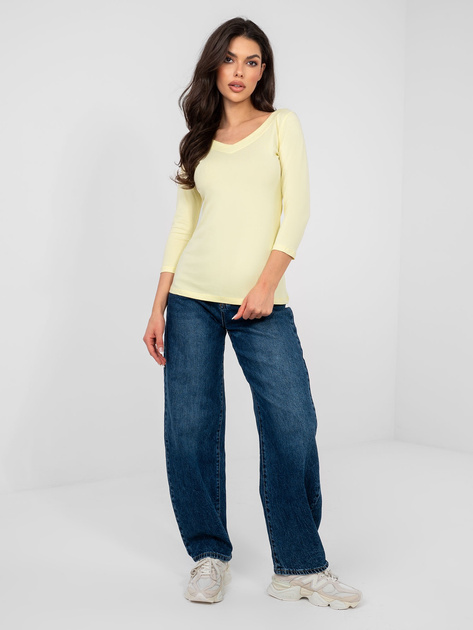 Pastelowa żółta bluzka basic z bawełny RUE PARIS