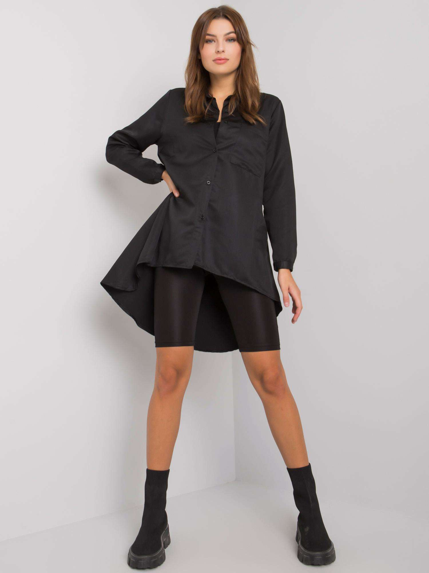 Black Asymmetrical Brinleigh Shirt