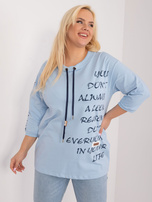 Hurt Jasnoniebieska bluzka plus size z rękawem 3/4
