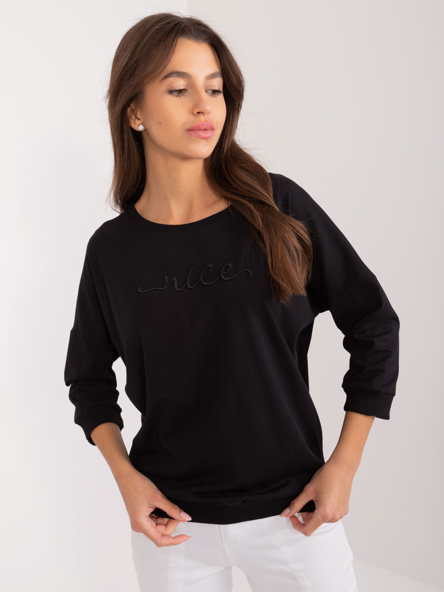 Wholesale black cotton everyday blouse.