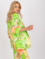 Jasnozielona wzorzysta marynarka z rękawem 3/4