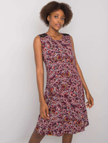 Bordowa sukienka we wzory Sousanna