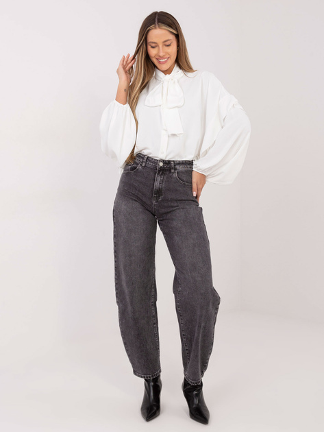 Ecru rozpinana koszula z wiązaniem