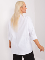 Hurt Ecru bawełniana bluzka plus size z rękawem 3/4