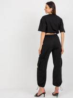 Hurt Czarny dwuczęściowy komplet dresowy ze spodniami cargo