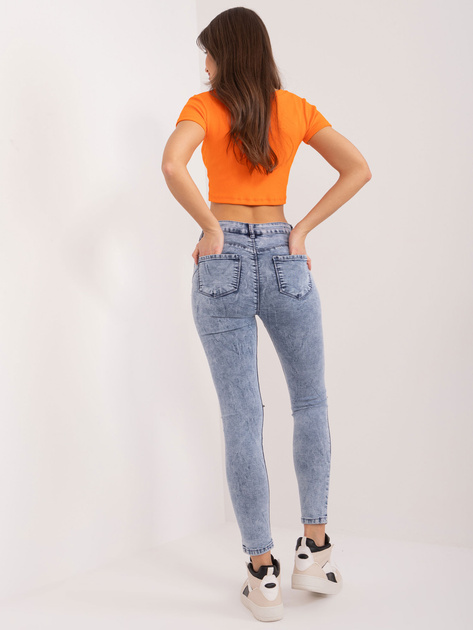 Hurtownia Niebieskie spodnie jeasowe high waist