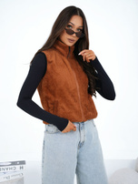 Jasnobrązowa kamizelka miś z suwakiem