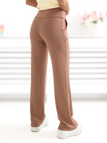 Jasnobrązowe dresowe spodnie z prostą nogawką RUE PARIS