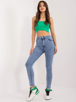 Hurtownia Niebieskie spodnie jeansowe rurki