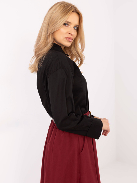 Hurt Czarna klasyczna koszula damska z kołnierzykiem