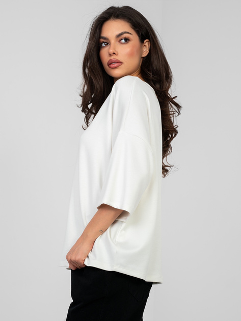 Biała bluzka basic z krótkim rękawem RUE PARIS