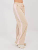 Beżowy dresowy komplet z bluzą w serduszka RUE PARIS