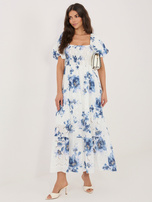 Granatowa ażurowa sukienka na lato