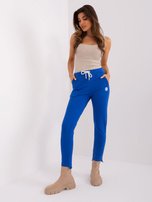 Hurtownia Kobaltowe spodnie dresowe bawełniane