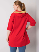 Czerwona bluza plus size na suwak Lounes