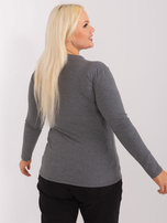 Hurt Ciemnoszara melanżowa bawełniana bluzka plus size