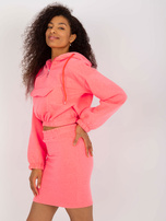 Hurt Fluo różowy dresowy komplet basic ze spódnicą Emilie