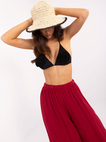 Hurt Bordowe zwiewne spodnie z szeroką nogawką OCH BELLA 