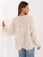 Ecru damski kardigan bez zapięcia RUE PARIS