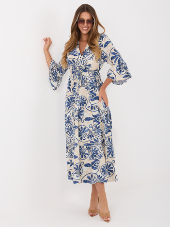 Niebieska rozkloszowana sukienka na lato