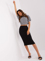 Hurt Czarny komplet casualowy ze spódnicą midi