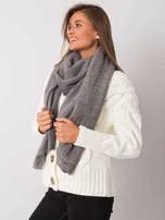 Szary szalik z dzianiny