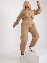 Bežový dresový komplet plus size z bavlny Maleah.
