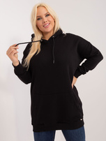 Čierna mikina plus size s kapucňou Luna.