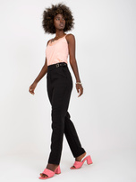 Hurt Czarne garniturowe spodnie z materiału z prostą nogawką 