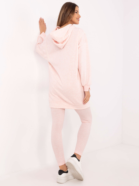 Hurt Jasnoróżowy melanżowy komplet z bluzą z rozcięciami