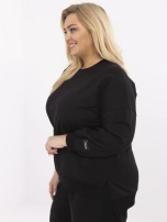 Czarna damska bluza plus size ze ściągaczami