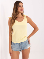 Jasnożółty top z wiązanymi ramiączkami RUE PARIS 