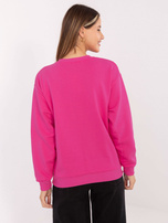 Hurtownia Fuksjowa dresowa bluza bez kaptura z napisami