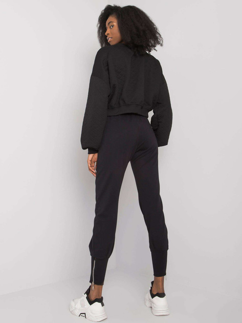 Czarne spodnie dresowe z zamkami Cindy RUE PARIS