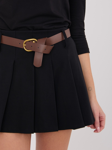Czarne spódnico-szorty z paskiem RUE PARIS