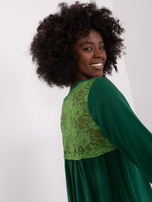 Hurt Ciemnozielona damska sukienka z koronką RUE PARIS
