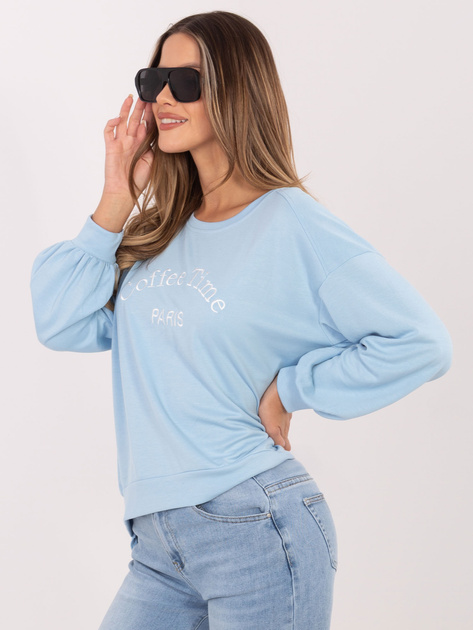 Jasnoniebieska bluza oversize z miękkiego materiału RUE PARIS