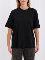 Czarny damski t-shirt basic z bawełny