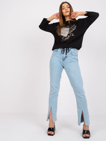 Czarna bluzka damska z bawełny Elizabeth RUE PARIS 