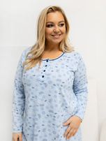 Jasnoniebieska nocna koszula plus size z bawełny 