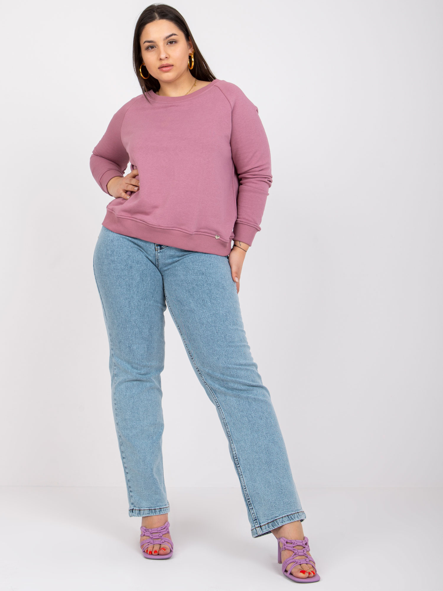 Ružová mikina plus size z bavlny Donna.