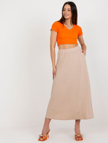 Hurt Beżowa rozkloszowana spódnica basic RUE PARIS