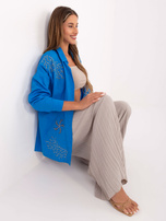 Hurt Ciemnoniebieska rozpinana koszula oversize z haftem