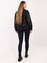 Granatowo-srebrne legginsy Rissa RUE PARIS