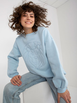 Hurt Jasnoniebieska dresowa bluza bez kaptura oversize