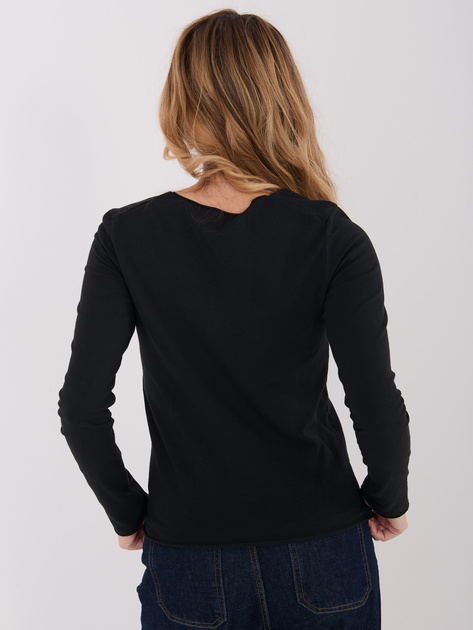 Czarna damska bluzka basic z bawełny
