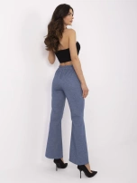 Ciemnoniebieskie melanżowe spodnie z przeszyciami